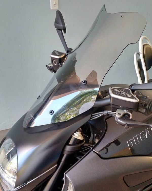 (6120) Bolha Alta Cristal Ducati Diavel <2014 com defletor