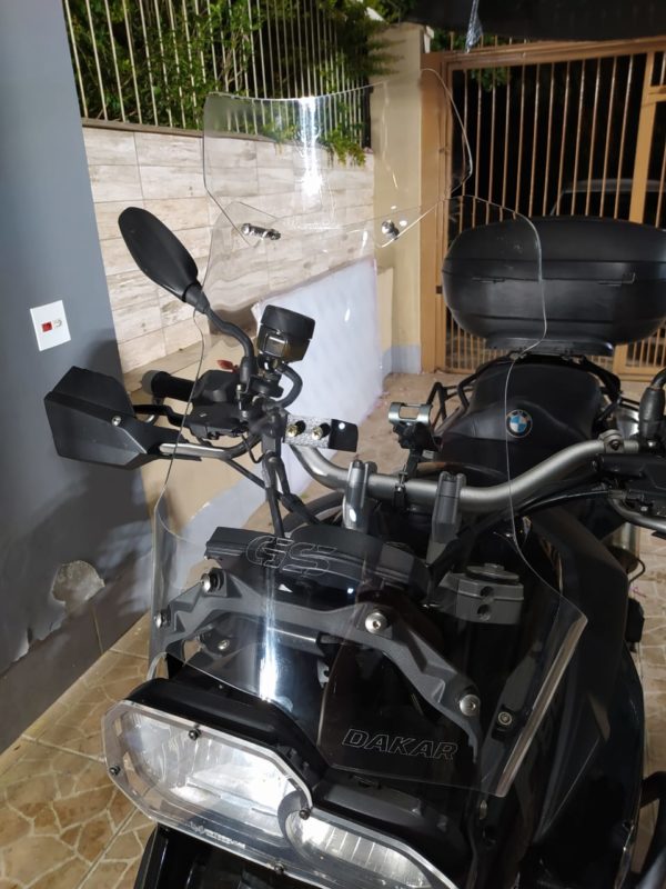 (1850) Bolha Alta Cristal BMW F800GS modelo Dakar 2008-2018 com defletor