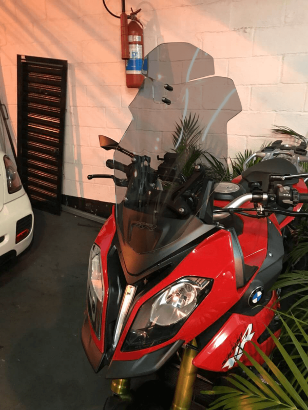 parabrisa moto bolha bmw s1000 xr fumê com defletor