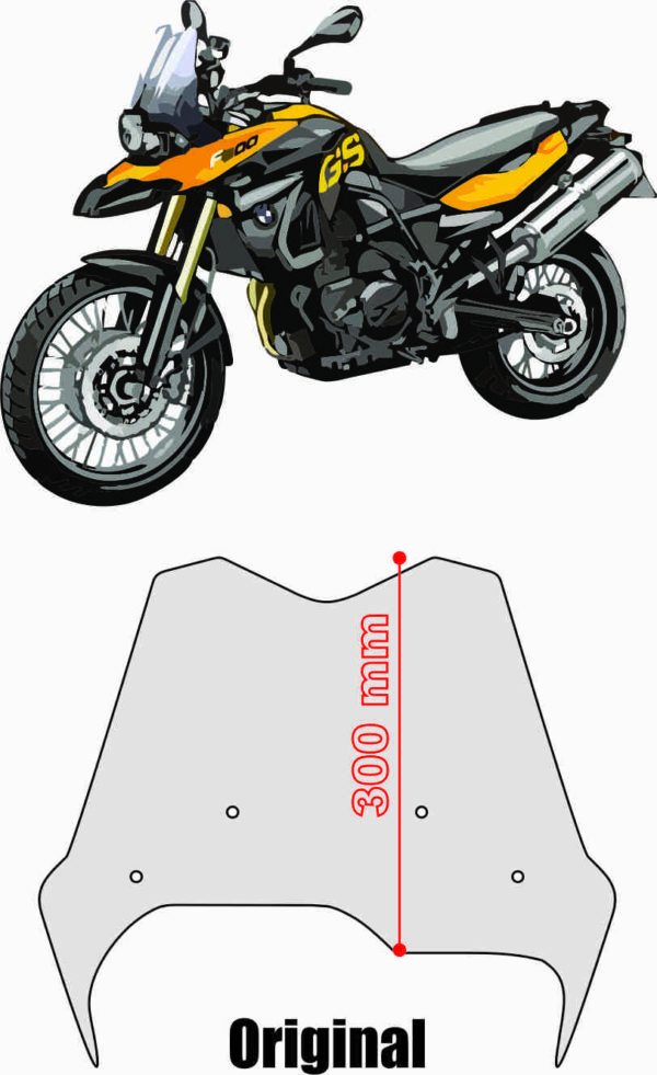 (1800) BOLHA FUMÊ/CRISTAL/PRETO FOSCO BMW F800GS MODELO ORIGINAL 2008-2018 - Image 5